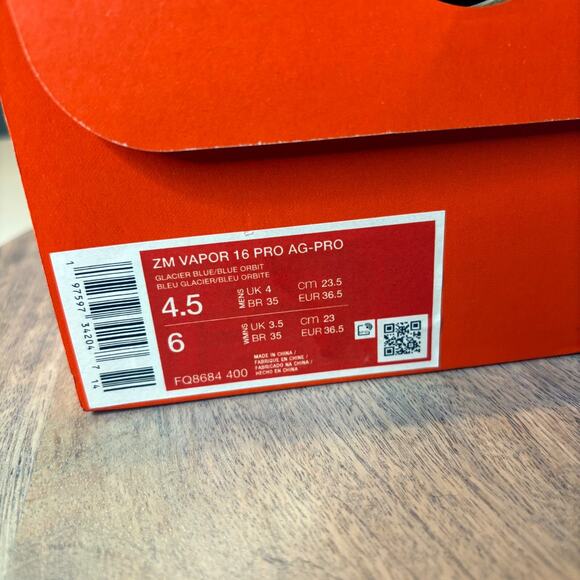 NEW Nike Zoom Vapor 16 Pro AG Pro Glacier Blue Orbit FQ8684-400 Men 4.5 / Wmn 6 - Picture 9 of 12